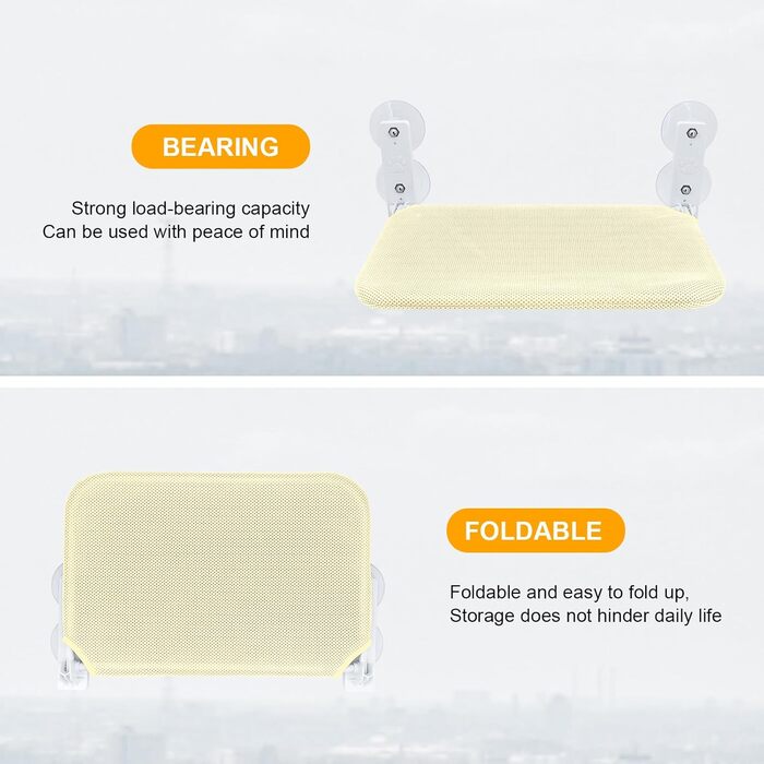 Крісло-гамак для котів Gearific на вікно, розкладне, з 4 присосками, міцним каркасом та дихаючою сіткою (Бежевий, 45 x 30 см)