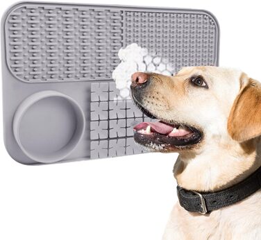 Килимок для собак - лижучий килимок, килимок для собак, килимок для цуценят, килимок для годування собак з силікону, миска для собак з кормом Gray