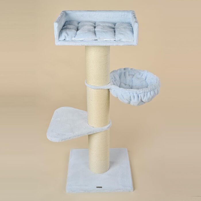 Драбина для котів RHRQuality Royalty de Luxe, 158 см, сиза, з товстими сизалевими стовпчиками