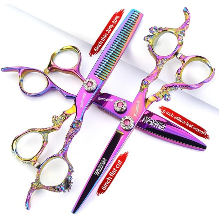 Професійний набір для стрижки волосся 8 дюймів, професійна машинка для стрижки, ножиці для перукарів (8 дюймів), набір ножиць 6 дюймів (3 шт.)