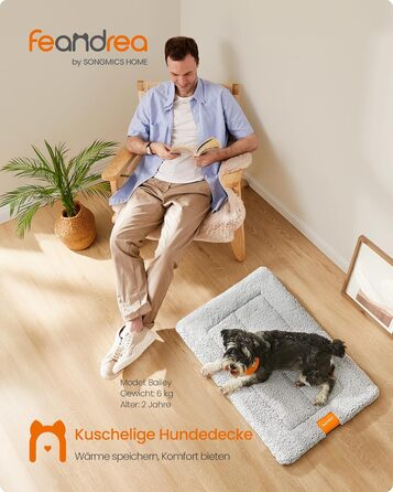 Feandrea килимок для собак і котів, 75x50 см, річний, рельєфний, протиковзкий, світло-сірий, машинне прання