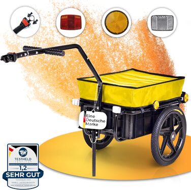 Причіп для велосипеда SAMAX 90 літрів, 80 кг, з комплектом - причіп для перевезення вантажів, чорний, для гірського велосипеда