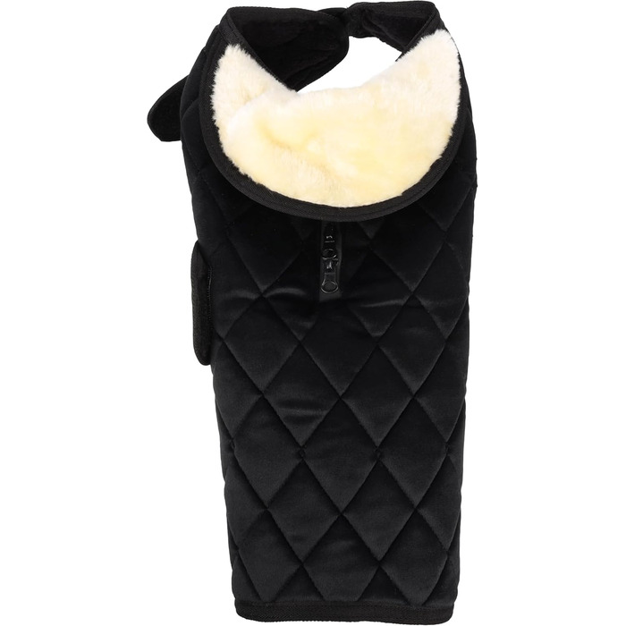 Зимовий теплий нашийник для собак Flamingo Jaffa чорного кольору, 55 см, з флісовою підкладкою, водовідштовхувальний, з клямками, для повірця, високий комір, XL