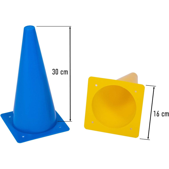 Набір фігурок 8LevelUp Pylonen (8 шт.) – 30 см. Ідеально для футболу, верхової їзди, дресирування собак та коней, агіліті. Жовті та сині фігурки, гнучкі, безпечні та міцні, з сумкою.