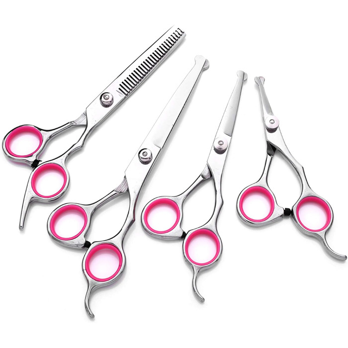 Набір професійних ножиць для грумінгу собак 9CR Edelstahl з безпечними закругленими кінцями. Комплект для догляду за шерстю собак, котів та інших тварин. Ідеально для вирівнювання, проріджування та стрижки.