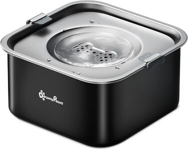 Миска для собак DownyPaws 3L без розбризкування, з нержавіючої сталі 304, чорна. Підходить для дому та вулиці, запобігає розбризкуванню та підтримує чистоту.