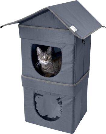 Вуличний котячий будиночок Kitty City, водонепроникний, утеплений, кубічної форми, для котів