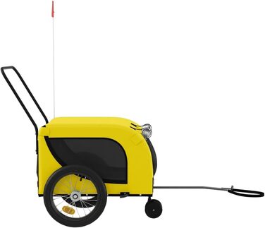 Причіп для тварин до велосипеда, жовто-чорний, Gartenmöbel, 125 x 63 x 66 см