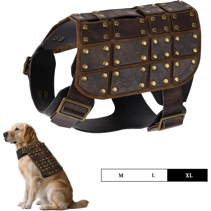 Костюм для собак у середньовічному стилі EpicCos, без повідка, жилет з декоративної шкіри, 3 розміри, одяг для косплею, розмір XL