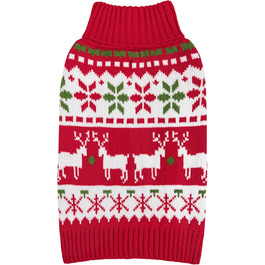 Стильний новорічний светр для собак Kyeese, теплий вовняний ромбік для маленьких цуценят, хлопчиків та дівчаток з малюнком сніжинок та оленів, зручний зимовий светр з отвором для повідка