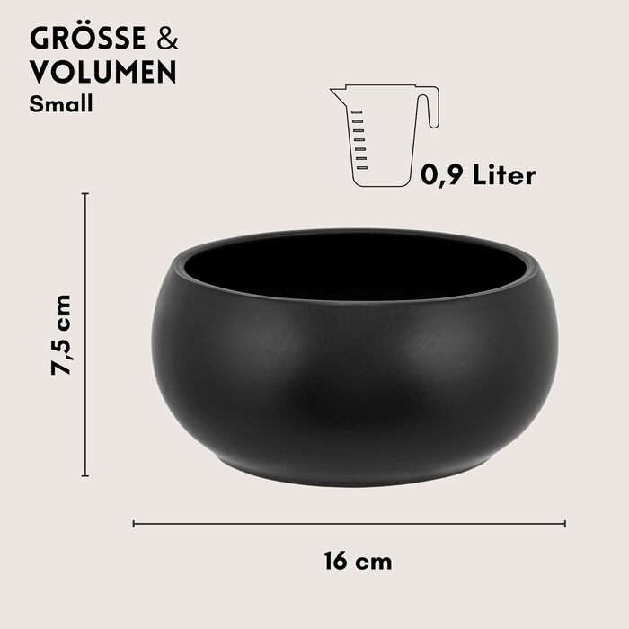 Керамічна годівниця для собак hej.mo | Чорна | Діаметр 16 см, об'єм 0,9 л | Міцна, для миття в посудомийній машині, стійка до подряпин та укусів | Годівниця для маленьких та середніх собак