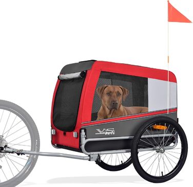 Тігго VS Pets L: велопричіп для собак великого розміру, 270 л, до 35 кг, червоний