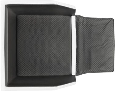 Преміум-ліжко для собаки Mayaadi Home XL 100x90x38 см – автосидіння з екошкіри з захисним покриттям, чорне-біле, для багажника та подорожей