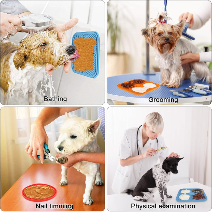 Килимок для ласощів для собак Hysagtek (3 шт.) з лопаткою, для маленьких та середніх порід, сильна фіксація, для купання, грумінгу та дресирування