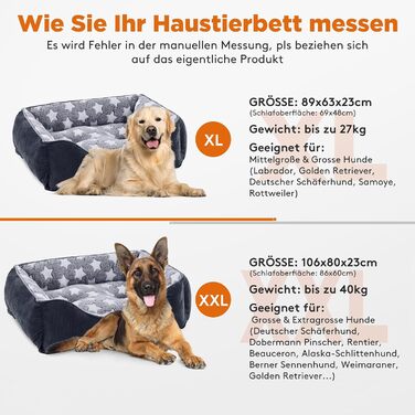 Крісло-лежанка для собак великих порід FURTIME, чорний/зірки, 106x80x23 см