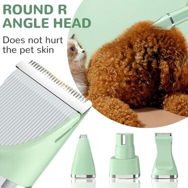 Багатофункціональний бездротовий тихий тример для догляду за тваринами, 4-в-1: тример, триммер для лап, точилка для нігтів. Підходить для собак, котів та інших дрібних тварин (білий)