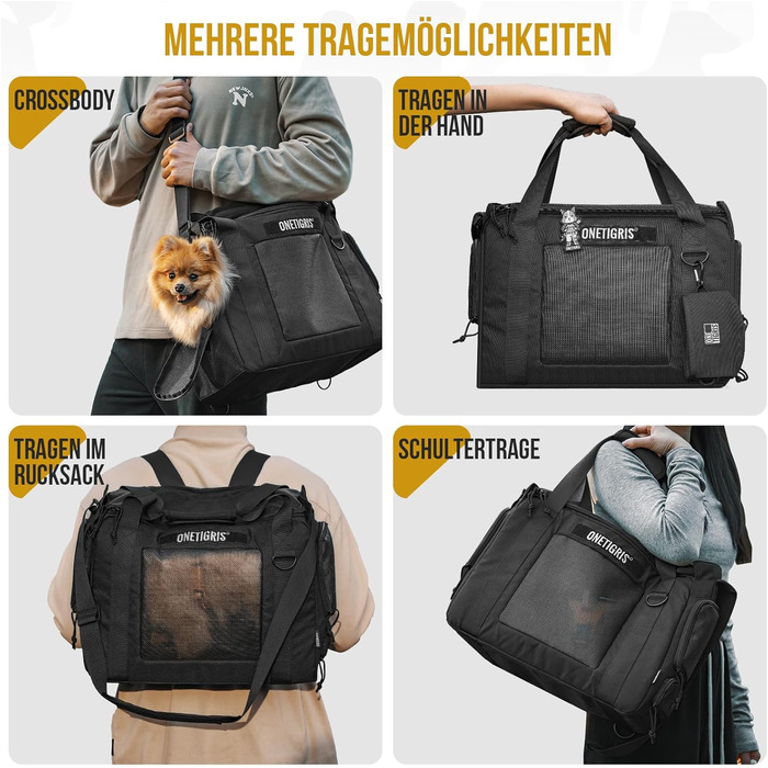 Транспортна сумка для собак OneTigris, переноска для котів та цуценят до 5 кг, M 2.0