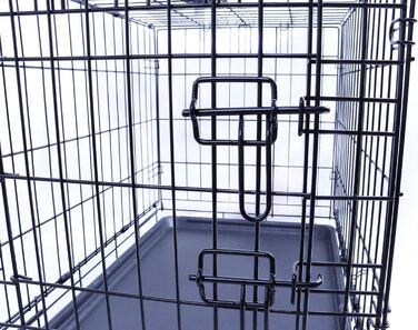 FOURPAW міцна складна клітка для собак з металевого дроту з піддоном, одні двері, 61x41x48 см, чорна
