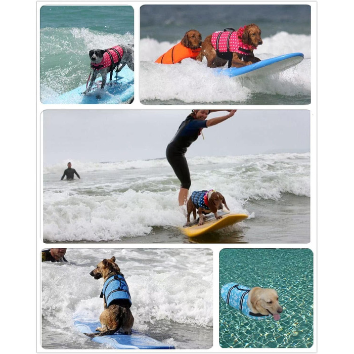 Рятувальний жилет для собак - безпечний жилет для цуценят та великих собак (S, червоний з квіткою)