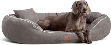 Ортопедичне ліжко для собак Tierlando® Marlon Nonplusultra з віскоеластичним матрацом, м'яким велюровим покриттям, розмір 170x110 см, сірий