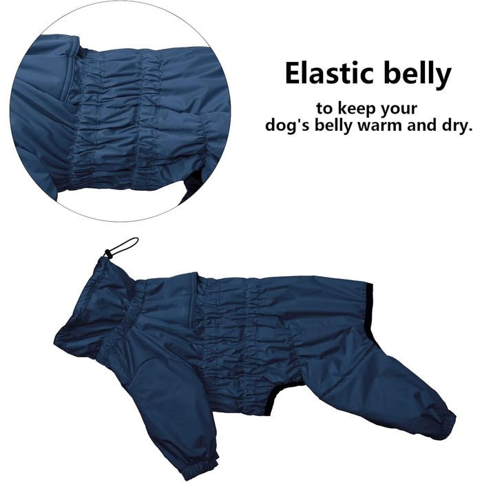 Зимовий костюм для собак з ніжками, водонепроникний, вітронепроникний, з флісовою підкладкою, світловідбиваючий, для маленьких та середніх собак (3XL, Синій)