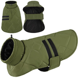 Зимовий одяг для собак великих порід: тепла куртка для такси, бульдога - вітронепроникна для дому та вулиці, кемпінгу, походів, 3XL, зелена