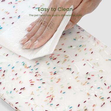 Килимок для годування собак та котів, силіконовий, з підвищеним бортиком, неслизький, водонепроникний, для цуценят та кошенят, підходить для собак та котів середніх розмірів, білий, 65х33 см