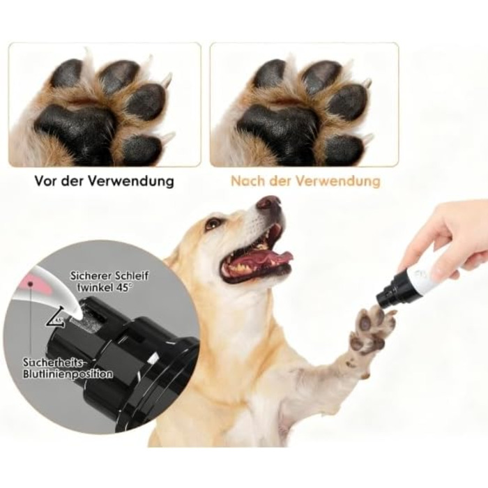 Триммер для собак FOGOIN Orthopfote Pro - професійний інструмент для догляду за кігтями, тихий, з регулюванням швидкості, для дому