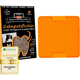 Набір для догляду за зубами собаки QCHEFS: флокери та Lickimat Soother проти неприємного запаху та зубного каменю. Ідеально для заспокоєння та догляду в дорозі. Аксесуар для собак, Lickidental Bundle Mini Soother