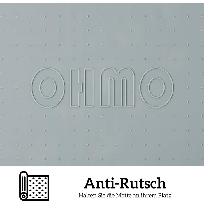 Килимок для котячого туалету OHMO з преміум-силікону 60x40 см, 2 шт., вологостійкий та BPA-free, легко чиститься, сірий (темно-сірий)