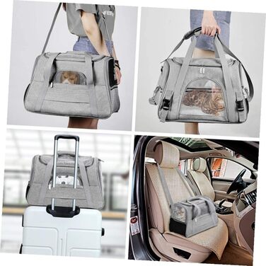 Рюкзак-переноска для котів та маленьких собак Garvalon з дихаючого матеріалу, з підтримуючими стійками, складаний, для подорожей та до ветеринара