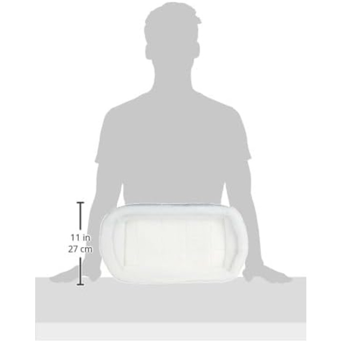 Кімната для домашніх тварин Midwest Homes for Pets QuietTime, велика, з подвійним бордюром, біла плюшева матрац, машинне прання, безпечне місце з еластичними стрічками, 76 см, 82 x 10 x 51 см