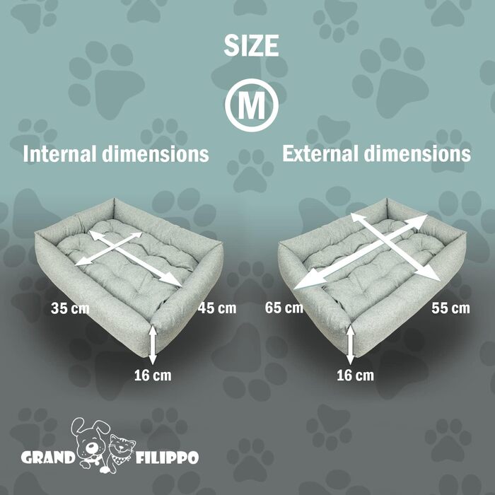Водонепроникне ліжко для собак - ліжка для маленьких та великих собак - ліжко для собак з неслизьким дном - кошик для собак, корзинка для собак 65x55x16 сірий льон 65x55x16 сіре лляне полотно