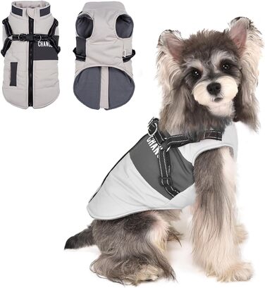 Зимовий одяг для собак: тепла куртка та одяг для цуценят та собак середніх розмірів (XL, сірий)