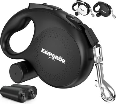 Рулетка для собак Emperor Pets Aura BB16, міцна, зручна, з відбивачем, до 50 кг, чорна