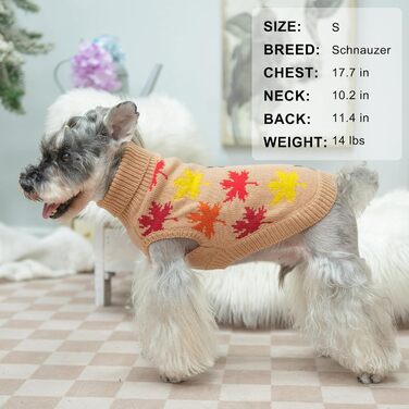 Пуловер для маленьких собак BEAUTYZOO, рогатий пуловер, теплий зимовий одяг, для холодної погоди, одяг для маленьких та середніх собак, цуценят, дівчаток та хлопчиків, хакі, розмір M (спинка: 41 см, груди: 53 см, шия: 33 см)