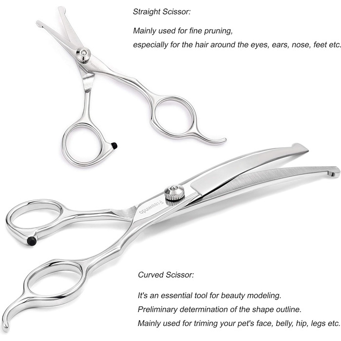 Набір для грумінгу собак та котів: професійна сталева ножиця з безпечною насадкою