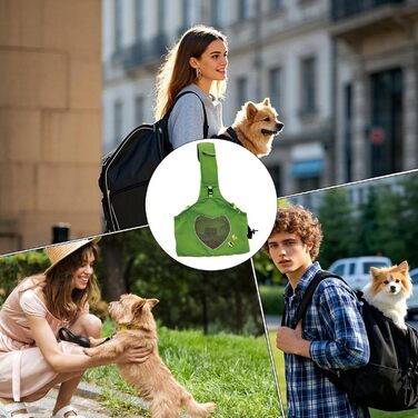 Сумка-переноска для собак і котів, легка переноска для тварин, зелена, для вигулу та подорожей