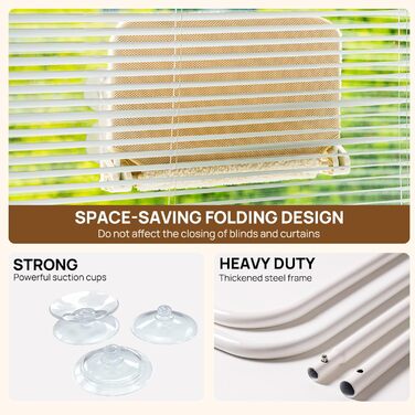 Кішка лежанка на вікно MEWOOFUN - 54x30см, бежева, для котів, до 18кг