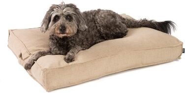 JAMAXX Преміум подушка для собак з якісного льону - ортопедична піна Memory Visco - знімний чохол, водовідштовхувальний внутрішній чохол - собаче ліжко PDB1005 (M) 90x70 Кофе-бежевий