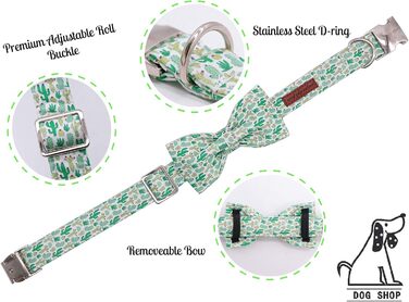 Оригінальний нашийник з бантиком для собак і котів Unique Style Paws, регульований, для маленьких, середніх і великих порід, обхват 40,6–66 см