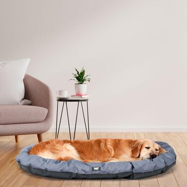 Ортопедичний лежак для собак великих порід Ferplast: лежанка-софа, корзина, вологостійкий матрац, знімний чохол, 110x70x8 см, сірий