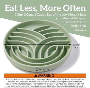 Миска OHMO Anti-Schling Napf для собак (Дерево життя), миска протиковтання для собак, котів, цуценят, здорове харчування, запобігання здуття живота, антиковзаюча, екологічне силікон, світло-зелений, L-Дерево життя