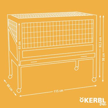 Клітка для гризунів Kerbl Indoor Deluxe з роликами, 115x60x92,5 см, для хом'яків та морських свинок