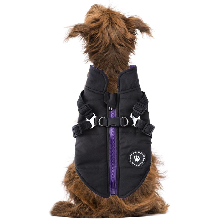 Зимова куртка для маленьких собак: тепла, вітро- та водовідштовхуюча куртка для собак (Чорний, M)