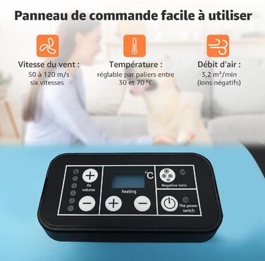 XKISS 2800W Професійний набір для догляду за тваринами 6 в 1: фен, машинка для стрижки шерсті, пилосос для шерсті