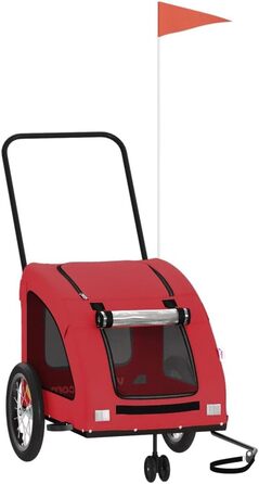 Фургон для собак VidaXL - червоний, 45 кг, Oxford-Gewebe, з прапором та відбивачами