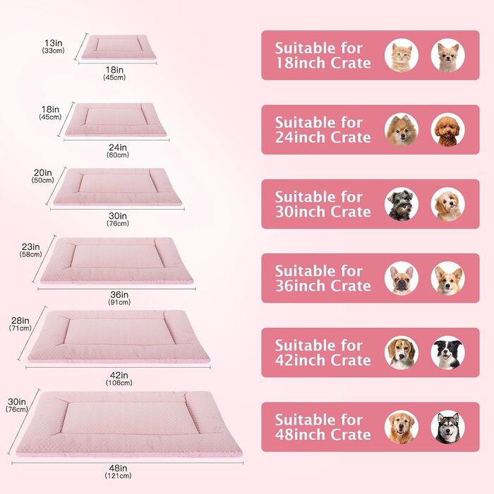 Килимок для собак BVAGSS: комфортне ліжко для маленьких, середніх та великих собак (91x58 см, Рожевий)