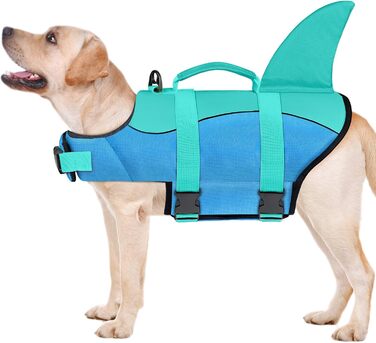 Жилет для плавання для собак Malier, жилет для собак з матеріалу Ripstop з високою плавучістю, для плавання на човні, висока видимість, для цуценят, блакитний, XXL