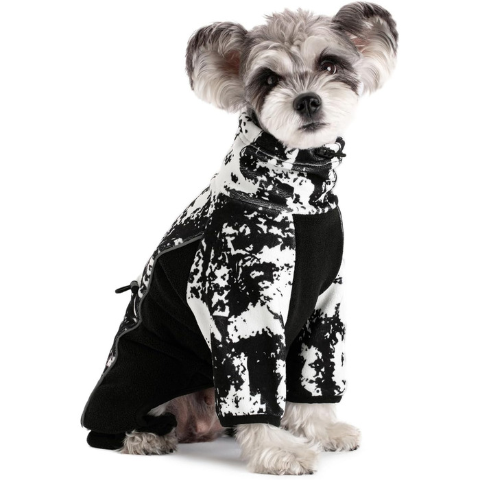 Теплий зимовий костюм для собак (S) - флісова куртка, теплий одяг для собак, теплий зимовий наряд, білий колір